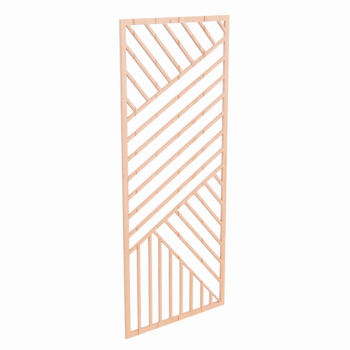 Diagonale, opengewerkte houten wanden | Decoroom